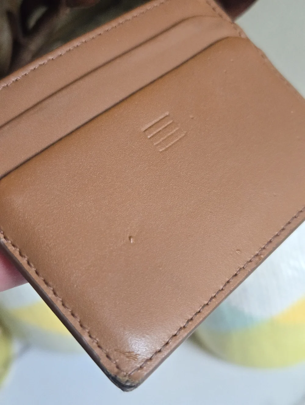GUC Frame Brown Leather Slim Card Holder Wallet
